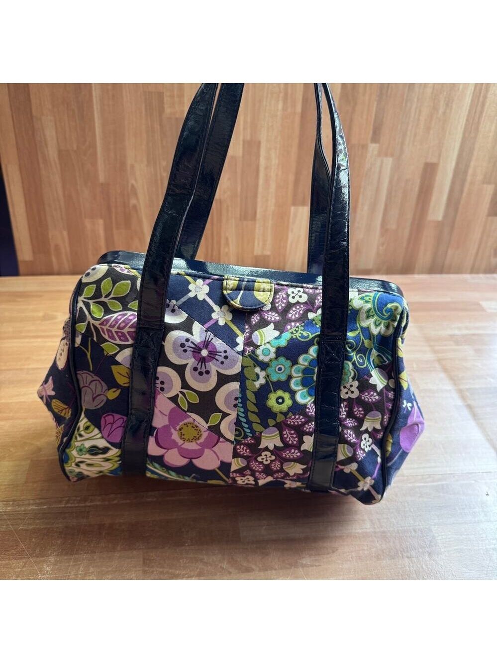 Vera Bradley Framed Satchel Bag retired Floral Nightingale